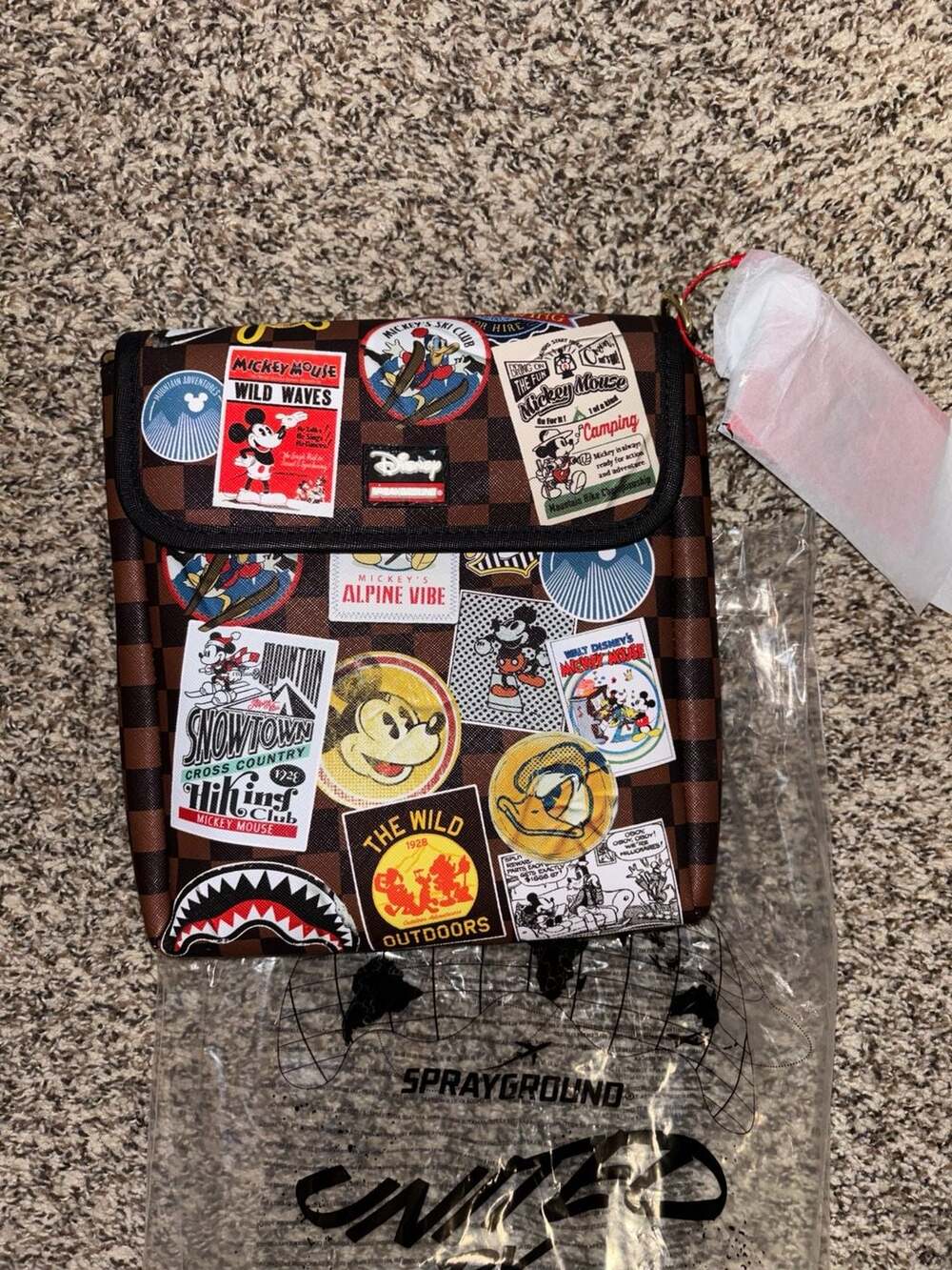 Sprayground x Disney Mickey Mouse Global Mogul Clutch bag. New w/ tags.